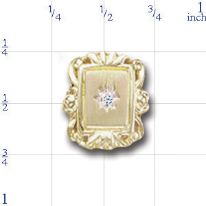 A2696 14K RECT SHAPED SLIDE WITH 1 DIAMOND 